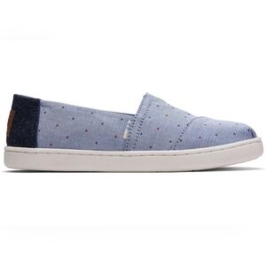 Toms Classics Heart Motif Woven Kids  Espadrilles Slip-on Blue Size 2
